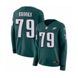 Women's Nike Philadelphia Eagles #79 Brandon Brooks Limited Green Therma Long Sleeve NFL Jersey