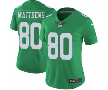 Women's Nike Philadelphia Eagles #80 Jordan Matthews Limited Green Rush Vapor Untouchable NFL Jersey