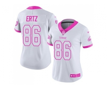 Women's Nike Philadelphia Eagles #86 Zach Ertz Limited Rush Fashion Pink NFL Jersey