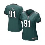 Women's Nike Philadelphia Eagles #91 Fletcher Cox Game Midnight Green Team Color NFL Jersey