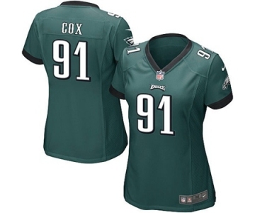 Women's Nike Philadelphia Eagles #91 Fletcher Cox Game Midnight Green Team Color NFL Jersey