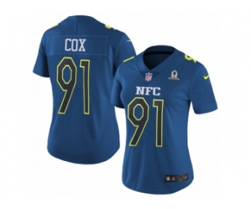 Women's Nike Philadelphia Eagles #91 Fletcher Cox Limited Blue 2017 Pro Bowl NFL Jersey