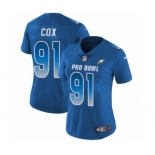 Women's Nike Philadelphia Eagles #91 Fletcher Cox Limited Royal Blue NFC 2019 Pro Bowl NFL Jersey