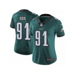 Women's Nike Philadelphia Eagles #91 Fletcher Cox Vapor Untouchable Limited Midnight Green Team Color NFL Jersey