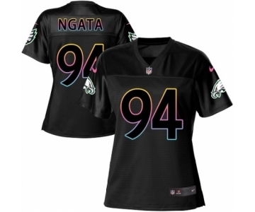 Women's Nike Philadelphia Eagles #94 Haloti Ngata Game Black Fashion NFL Jersey