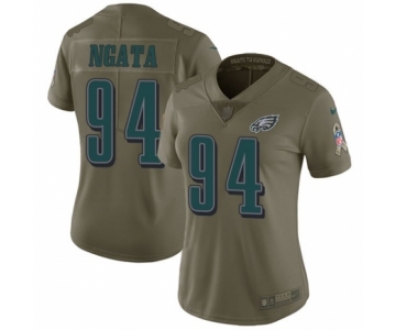 Women's Nike Philadelphia Eagles #94 Haloti Ngata Limited Olive 2017 Salute to Service NFL Jersey