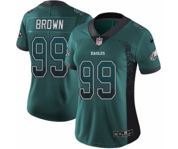 Women's Nike Philadelphia Eagles #99 Jerome Brown Limited Green Rush Drift Fashion NFL Jersey