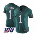 Women's Philadelphia Eagles #1 Cameron Johnston Midnight Green Team Color Vapor Untouchable Limited Player 100th Season Football Jersey