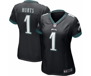 Women's Philadelphia Eagles #1 Jalen Hurts Nike Black Alternate Jersey