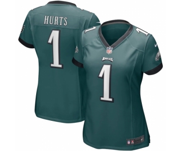 Women's Philadelphia Eagles #1 Jalen Hurts Nike Midnight Green Team Jersey