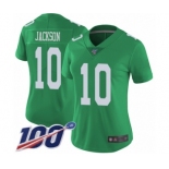 Women's Philadelphia Eagles #10 DeSean Jackson Limited Green Rush Vapor Untouchable 100th Season Football Jersey