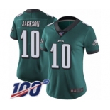 Women's Philadelphia Eagles #10 DeSean Jackson Midnight Green Team Color Vapor Untouchable Limited Player 100th Season Football Jersey