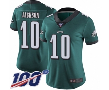 Women's Philadelphia Eagles #10 DeSean Jackson Midnight Green Team Color Vapor Untouchable Limited Player 100th Season Football Jersey