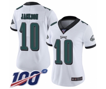 Women's Philadelphia Eagles #10 DeSean Jackson White Vapor Untouchable Limited Player 100th Season Football Jersey