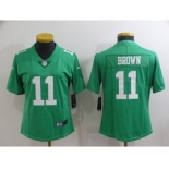 Women's Philadelphia Eagles #11 A. J. Brown Green Vapor Untouchable Limited Stitched Football Jersey