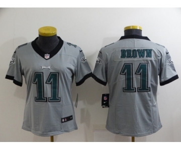 Women's Philadelphia Eagles #11 A. J. Brown Grey Vapor Untouchable Limited Stitched Football Jersey