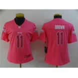 Women's Philadelphia Eagles #11 A. J. Brown Pink Stitched Football Jersey