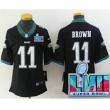 Women's Philadelphia Eagles #11 AJ Brown Limited Black Super Bowl LVII Vapor Jersey