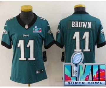 Women's Philadelphia Eagles #11 AJ Brown Limited Green Super Bowl LVII Vapor Jersey