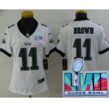 Women's Philadelphia Eagles #11 AJ Brown Limited White Super Bowl LVII Vapor Jersey