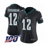 Women's Philadelphia Eagles #12 Randall Cunningham Black Alternate Vapor Untouchable Limited Player 100th Season Football Jersey