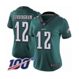 Women's Philadelphia Eagles #12 Randall Cunningham Midnight Green Team Color Vapor Untouchable Limited Player 100th Season Football Jersey