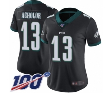 Women's Philadelphia Eagles #13 Nelson Agholor Black Alternate Vapor Untouchable Limited Player 100th Season Football Jersey