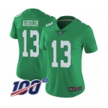 Women's Philadelphia Eagles #13 Nelson Agholor Limited Green Rush Vapor Untouchable 100th Season Football Jersey