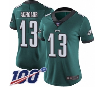 Women's Philadelphia Eagles #13 Nelson Agholor Midnight Green Team Color Vapor Untouchable Limited Player 100th Season Football Jersey