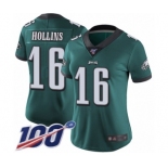 Women's Philadelphia Eagles #16 Mack Hollins Midnight Green Team Color Vapor Untouchable Limited Player 100th Season Football Jersey