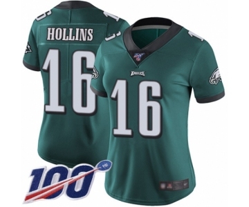 Women's Philadelphia Eagles #16 Mack Hollins Midnight Green Team Color Vapor Untouchable Limited Player 100th Season Football Jersey