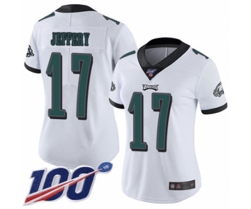 Women's Philadelphia Eagles #17 Alshon Jeffery White Vapor Untouchable Limited Player 100th Season Football Jersey