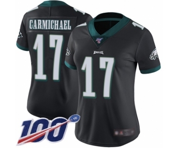 Women's Philadelphia Eagles #17 Harold Carmichael Black Alternate Vapor Untouchable Limited Player 100th Season Football Jersey