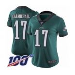 Women's Philadelphia Eagles #17 Harold Carmichael Midnight Green Team Color Vapor Untouchable Limited Player 100th Season Football Jersey