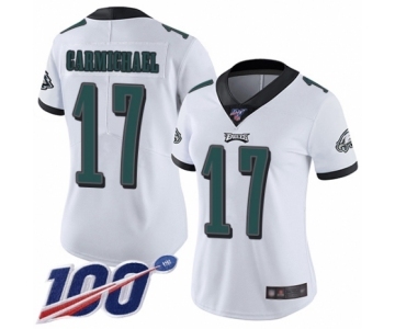 Women's Philadelphia Eagles #17 Harold Carmichael White Vapor Untouchable Limited Player 100th Season Football Jersey