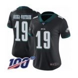 Women's Philadelphia Eagles #19 JJ Arcega-Whiteside Black Alternate Vapor Untouchable Limited Player 100th Season Football Jersey