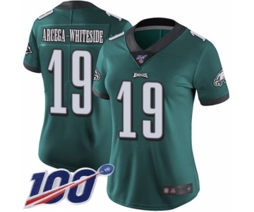 Women's Philadelphia Eagles #19 JJ Arcega-Whiteside Midnight Green Team Color Vapor Untouchable Limited Player 100th Season Football Jersey