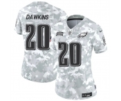 Women's Philadelphia Eagles #20 Brian Dawkins 2024 F.U.S.E Arctic Camo Salute To Service Limited Stitched Jersey