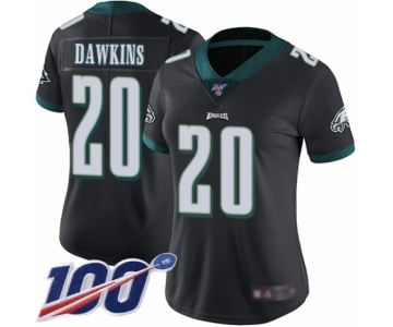 Women's Philadelphia Eagles #20 Brian Dawkins Black Alternate Vapor Untouchable Limited Player 100th Season Football Jersey