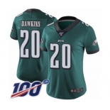 Women's Philadelphia Eagles #20 Brian Dawkins Midnight Green Team Color Vapor Untouchable Limited Player 100th Season Football Jersey