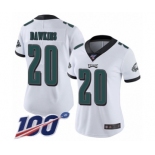 Women's Philadelphia Eagles #20 Brian Dawkins White Vapor Untouchable Limited Player 100th Season Football Jersey