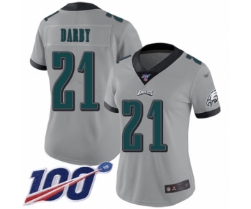 Women's Philadelphia Eagles #21 Ronald Darby Limited Silver Inverted Legend 100th Season Football Jersey