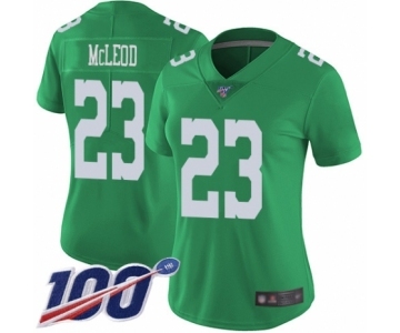 Women's Philadelphia Eagles #23 Rodney McLeod Limited Green Rush Vapor Untouchable 100th Season Football Jersey