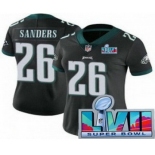 Women's Philadelphia Eagles #26 Miles Sanders Limited Black Super Bowl LVII Vapor Jersey