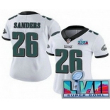 Women's Philadelphia Eagles #26 Miles Sanders Limited White Super Bowl LVII Vapor Jersey