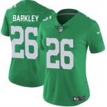 Women's Philadelphia Eagles #26 Saquon Barkley Kelly Green Vapor Untouchable Limited Football Stitched Jersey