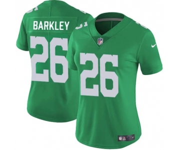 Women's Philadelphia Eagles #26 Saquon Barkley Kelly Green Vapor Untouchable Limited Football Stitched Jersey