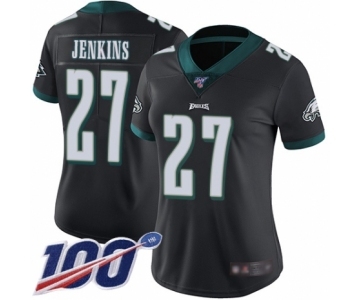 Women's Philadelphia Eagles #27 Malcolm Jenkins Black Alternate Vapor Untouchable Limited Player 100th Season Football Jersey