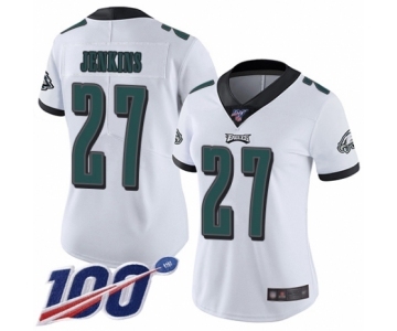 Women's Philadelphia Eagles #27 Malcolm Jenkins White Vapor Untouchable Limited Player 100th Season Football Jersey