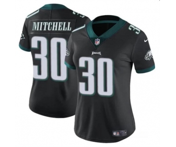 Women's Philadelphia Eagles #30 Quinyon Mitchell Black 2024 Draft Vapor Untouchable Limited Football Stitched Jersey